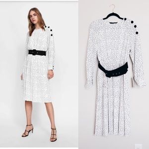 NWT ZARA | polka dot belted dress